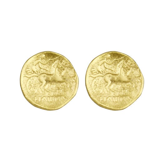 gold plated brass stud earrings